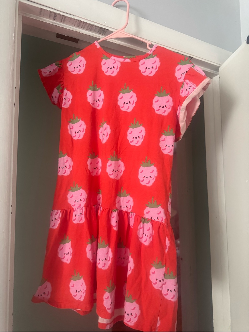 H&M Red and Pink Strawberry Print Dress
